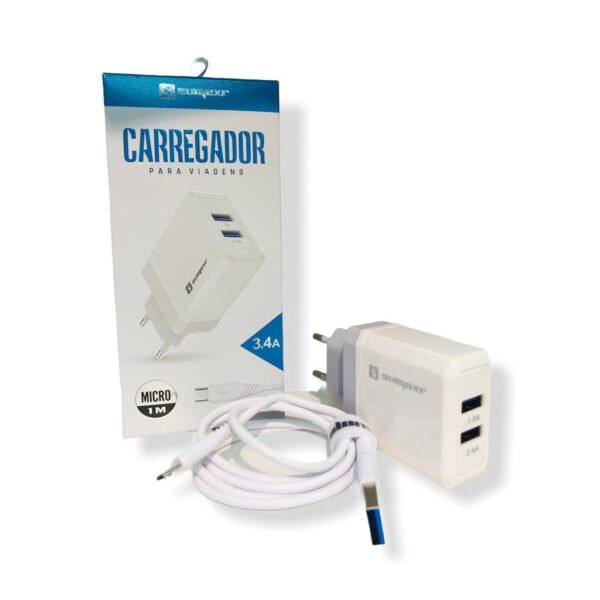 CARREGADOR COMPLETO TIPO V8 SUMEXR 3.4A 5V SX-F17-V8
