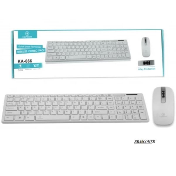 TECLADO E MOUSE SEM FIO KA-666