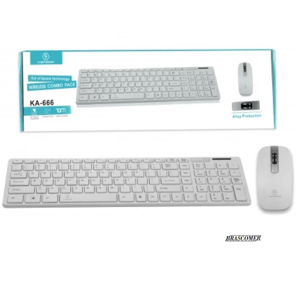 TECLADO E MOUSE SEM FIO KA-666