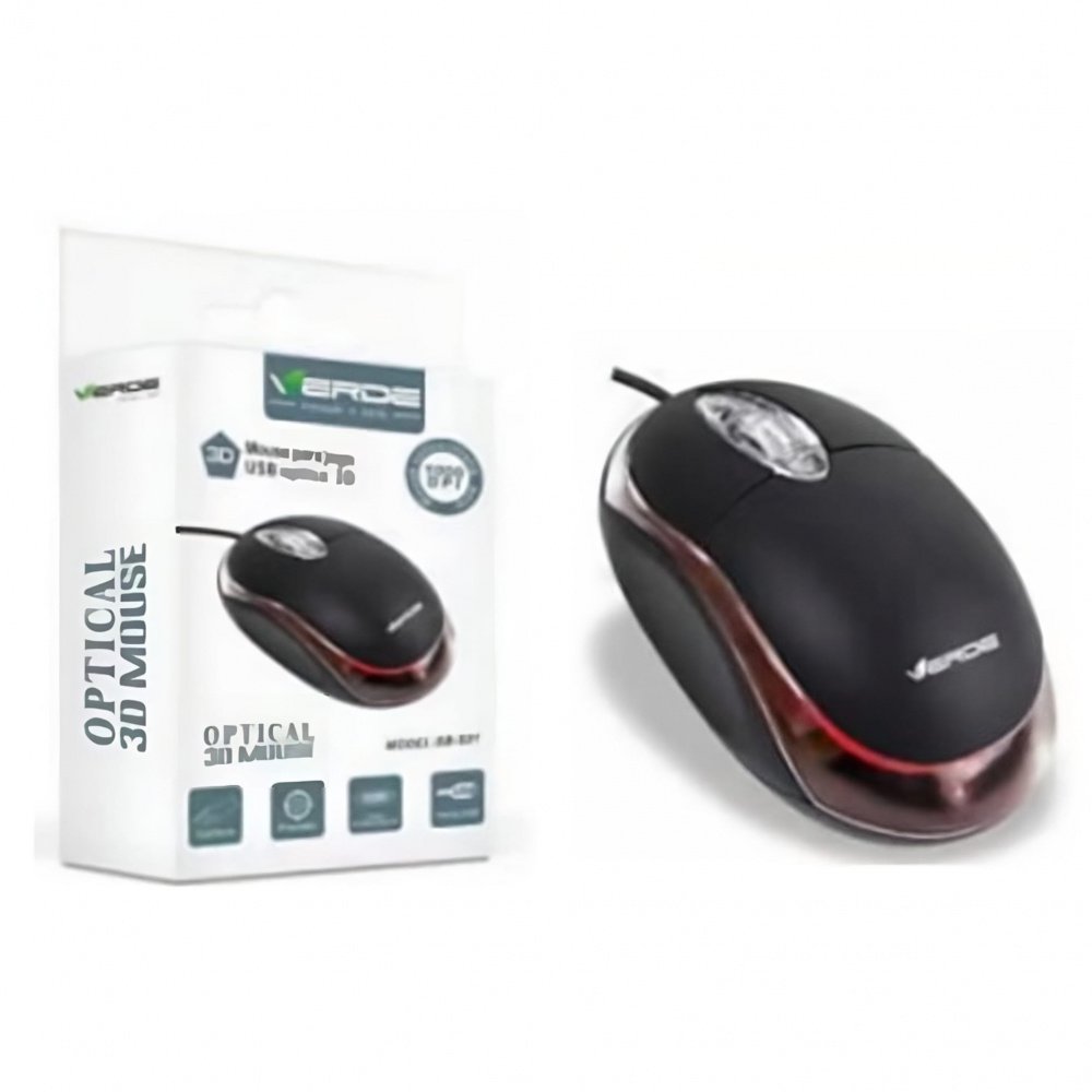 MOUSE OPTICO 3D VERDE SB-S01