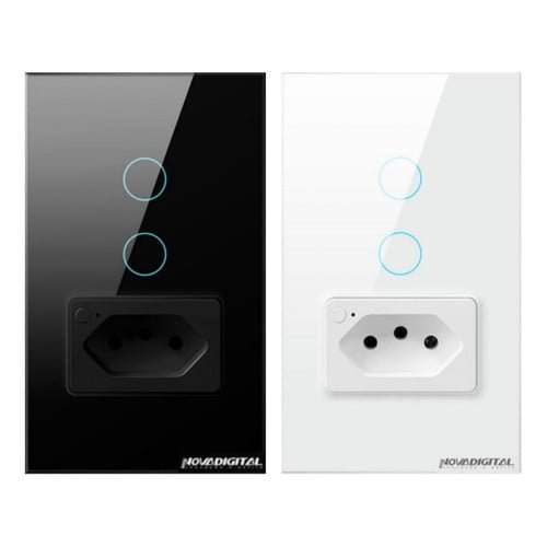 INTERRUPTOR TOUCH WIFI 2 TOMADAS NOVADIGITAL