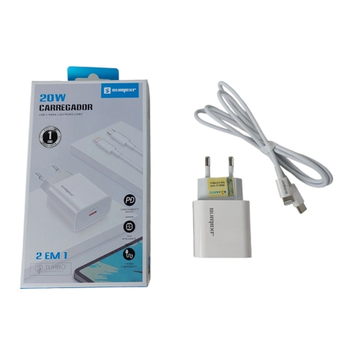 CARREGADOR COMPLETO TIPO C PARA TIPO LIGHTNING SUMEXR 20W SX-PD1