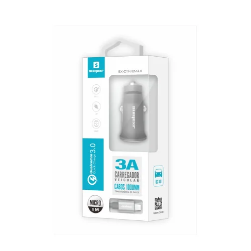 CARREGADOR VEICULAR SUMEXR SX-C11-V8MAX 3A+