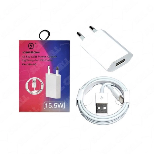 CARREGADOR COMPLETO TIPO LIGHTNING KAPBOM KA-399-5G 15.5W