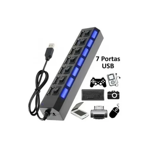 HUB HI-SPEED 2.0 COM TIC TAC 7 PORTAS USB USB-7 ADWEIXUM ORVESION