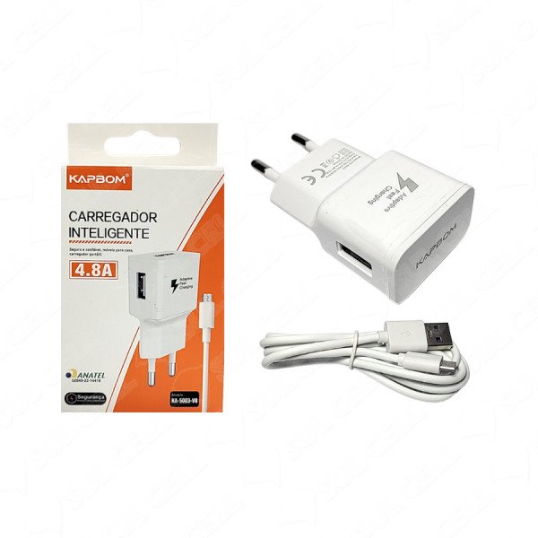 CARREGADOR COMPLETO TIPO V8 KAPBOM 4.8 KA-5003-V8
