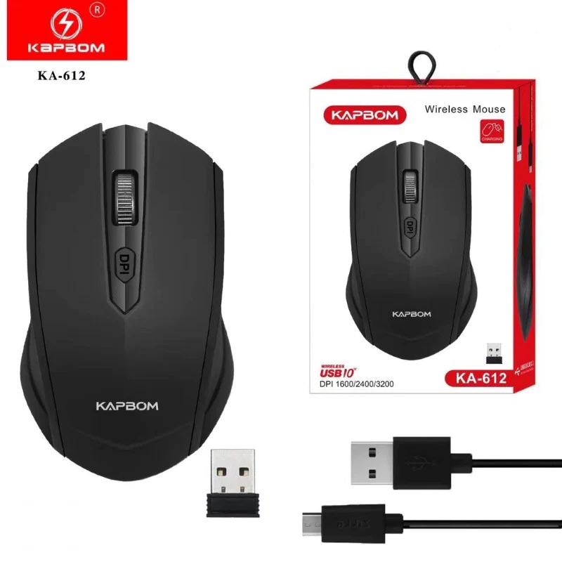 MOUSE GAMER SEM FIO KAPBOM KA-612 DPI 1600/2400/3200
