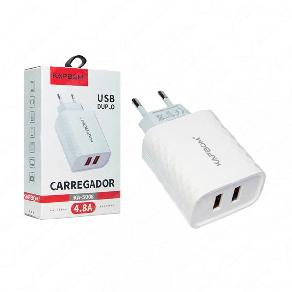 FONTE USB TURBO 4.8A KAPBOM KA-5008