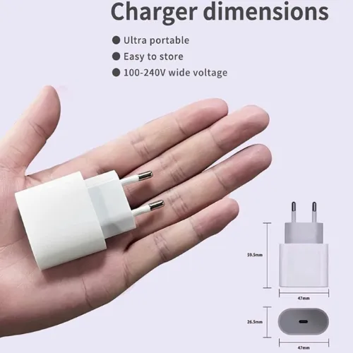 CARREGADOR COMPLETO PARA IPHONE TIPO C PARA LIGHTING 20W - Imagem 6