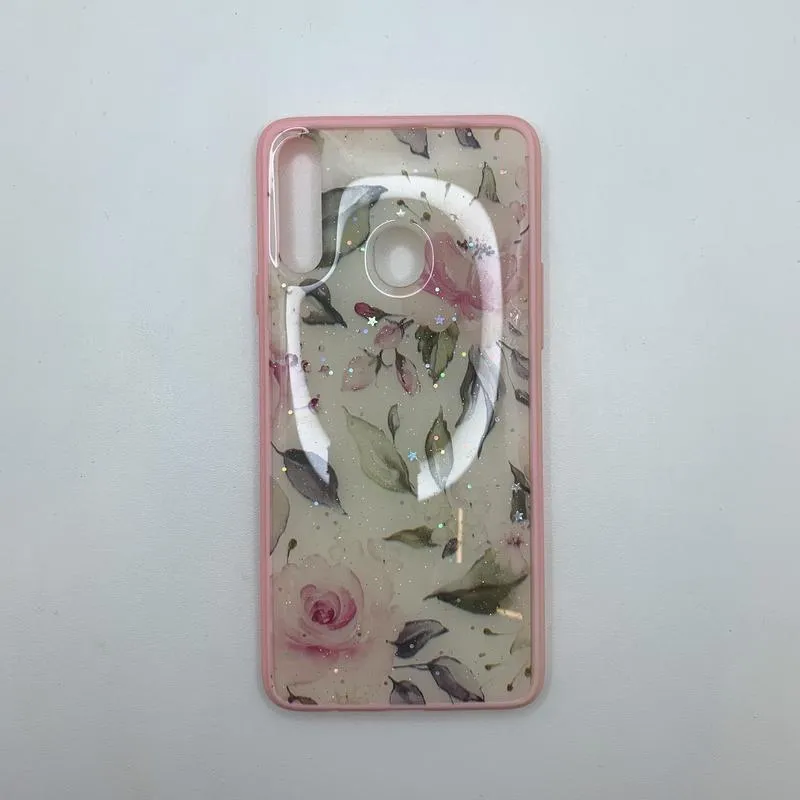 CAPA A20S ACRÍLICO COM ESTAMPA DE FLORES