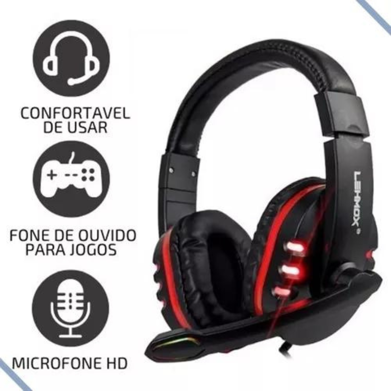 HEADSET GAMER COM LED SOUND 7.1 LEHMOX LEF-1040 * - Imagem 3