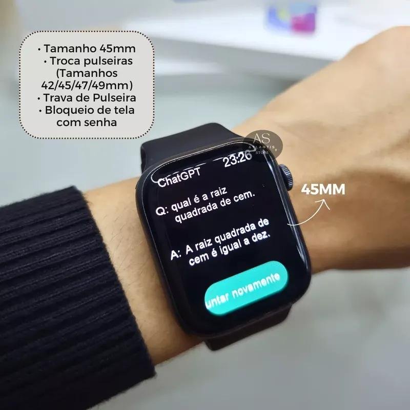 SMARTWATCH MICROWEAR WATCH 9 PLUS PRETO - Imagem 5