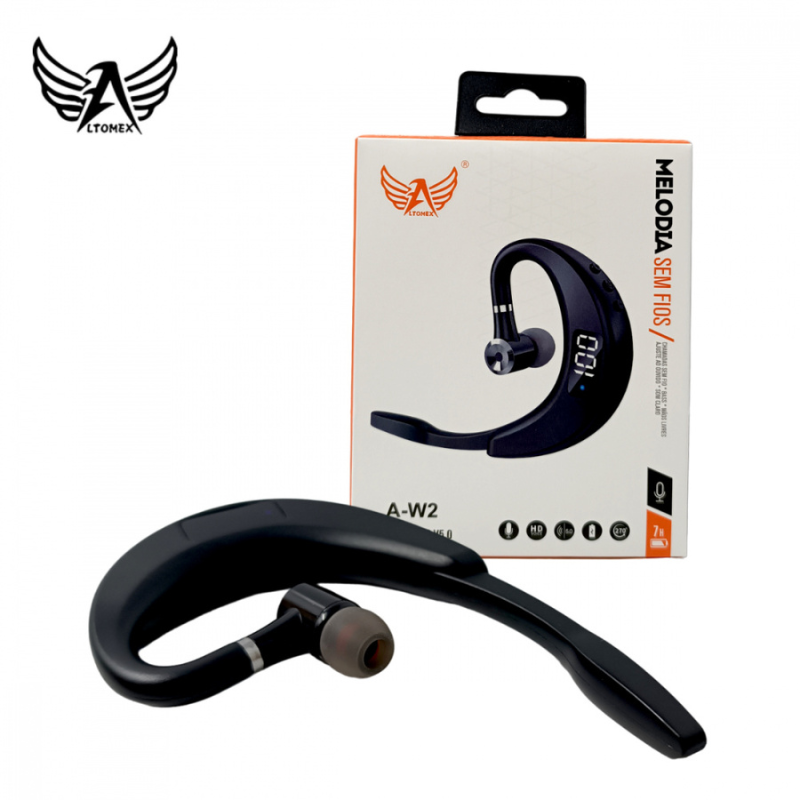 FONE BLUETOOTH COM MICROFONE E INDICADOR DE BATERIA LADO ÚNICO V5.0 ALTOMEX A-W2 - Imagem 3