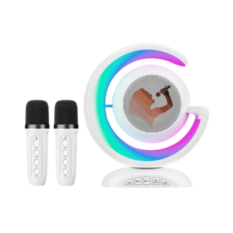 ALTO-FALANTE BLUETOOTH PORTÁTIL YS-110 - KARAOKÊ COM LED E DOIS MICROFONES - Imagem 2