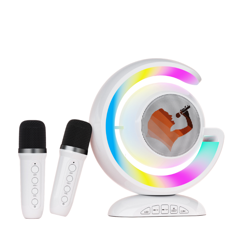 ALTO-FALANTE BLUETOOTH PORTÁTIL YS-110 - KARAOKÊ COM LED E DOIS MICROFONES