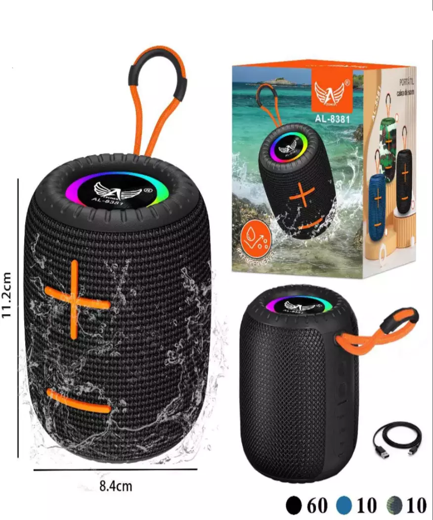CAIXA DE SOM ALTOMEX AL-8737 - LED, IPX7, RÁDIO, CARTÃO DE MEMÓRIA E PEN DRIVE - Imagem 2