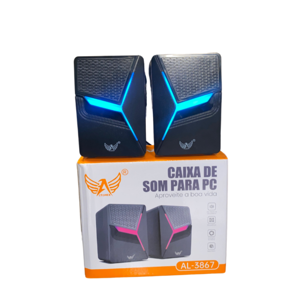 CAIXA DE SOM PARA PC ALTOMEX AL-3867 - POTÊNCIA E LED COM BAIXO BOOM - Imagem 4