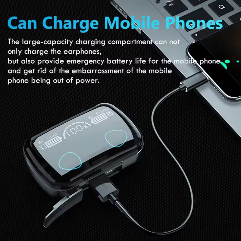 FONE COM FIO M10 COM MOSTRADOR DE PORCENTAGEM DE BATERIA - Imagem 6