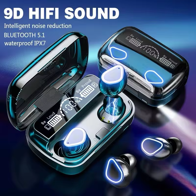 FONE COM FIO M10 COM MOSTRADOR DE PORCENTAGEM DE BATERIA