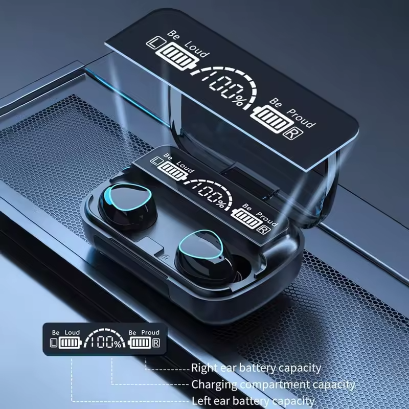 FONE COM FIO M10 COM MOSTRADOR DE PORCENTAGEM DE BATERIA - Imagem 3