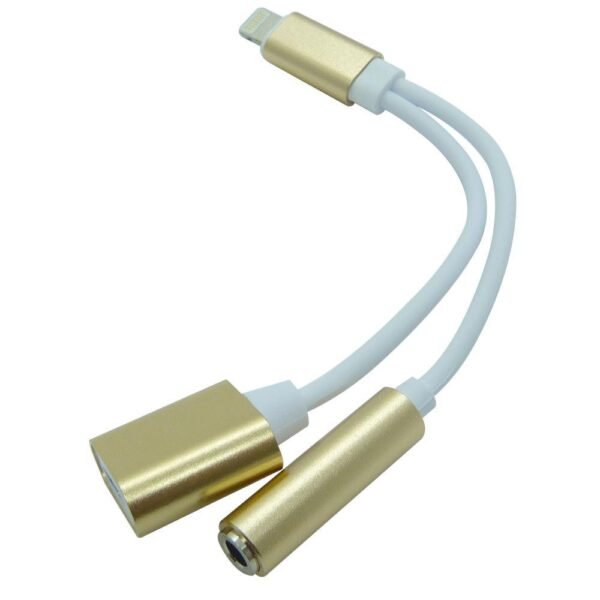 ADAPTADOR CONVERSOR COM CABO TIPO LIGHTNING PARA CARREGAMENTO E FONE P2