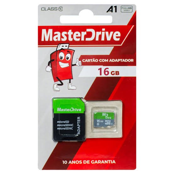 CARTÃO DE MEMÓRIA COM ADAPTADOR MASTERDRIVE 8GB