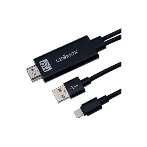 CABO TIPO LIGHTNING COM CABO HDMI CONVERSOR LEHMOX LE-230*