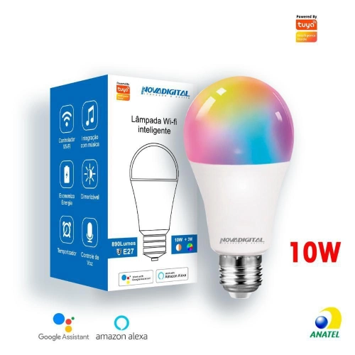 LÂMPADA WI-FI INTELIGENTE RGB 10W NOVADIGITAL SB50F *