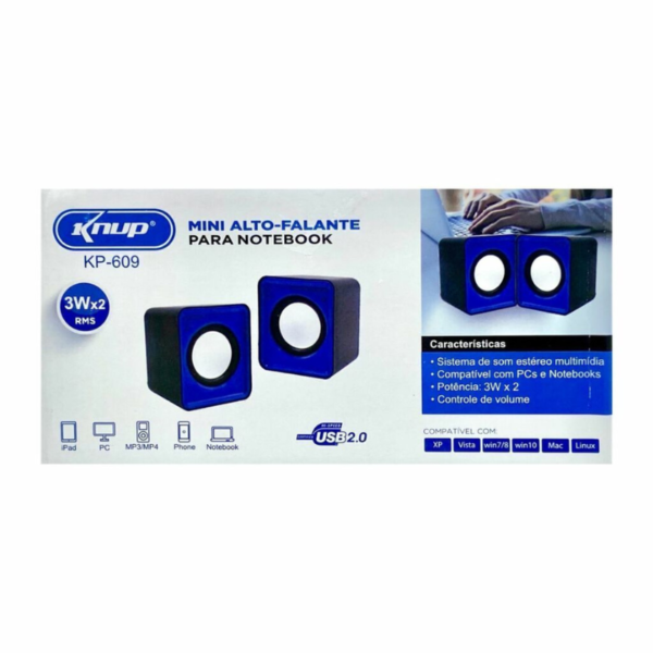 MINI ALTO-FALANTE PARA PC E NOTEBOOK KNUP KP-609 *
