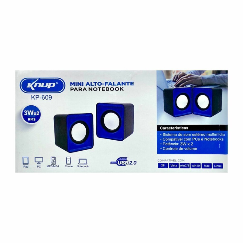MINI ALTO-FALANTE PARA PC E NOTEBOOK KNUP KP-609 *