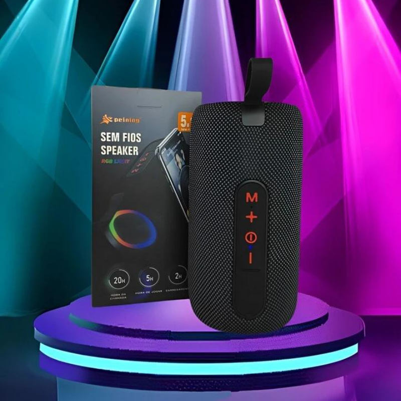 CAIXA DE SOM BLUETOOTH PEINING PEI-S504 - IPX5, LED E 20H DE CHAMADAS - Imagem 3