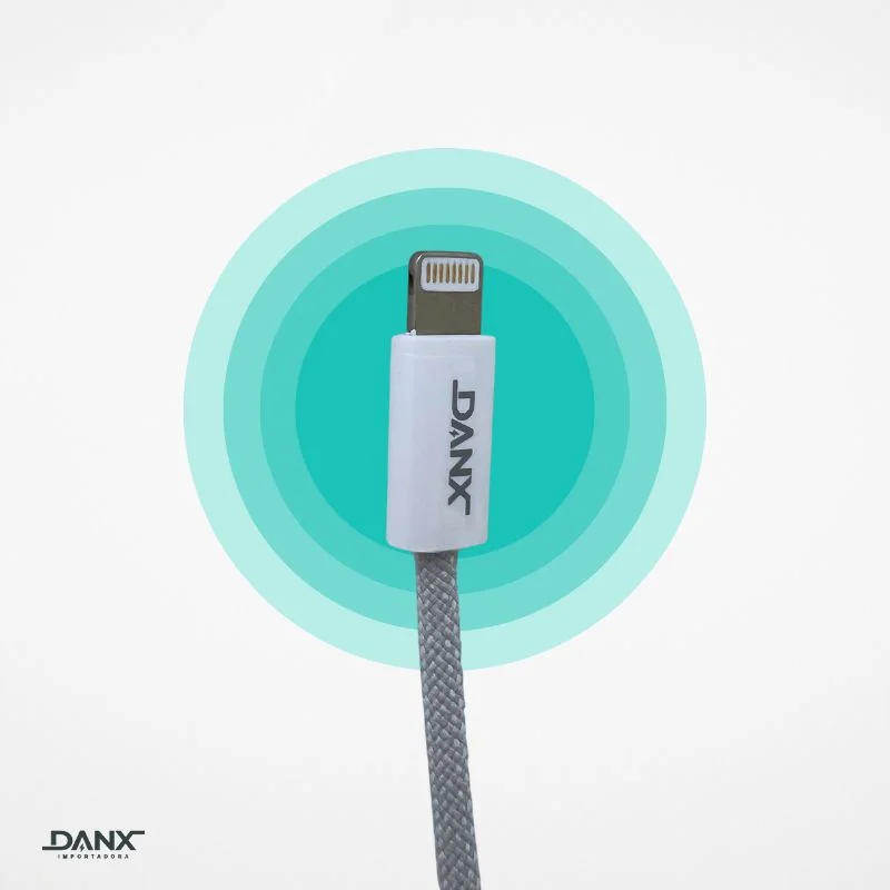 CABO COM 15 MESES DE GARANTIA PARA IPHONE TIPO LIGHTNING TURBO 1.2M DANX DU601L - Imagem 8