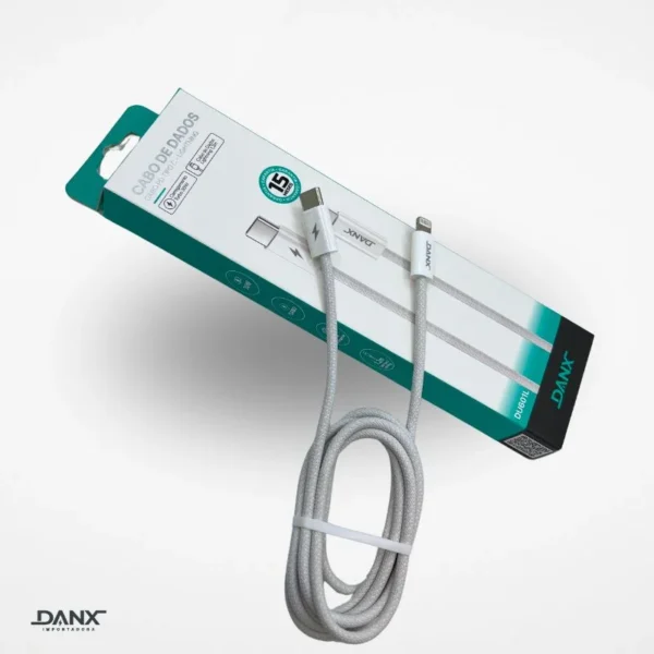 CABO COM 15 MESES DE GARANTIA PARA IPHONE TIPO LIGHTNING TURBO 1.2M DANX DU601L - Imagem 4