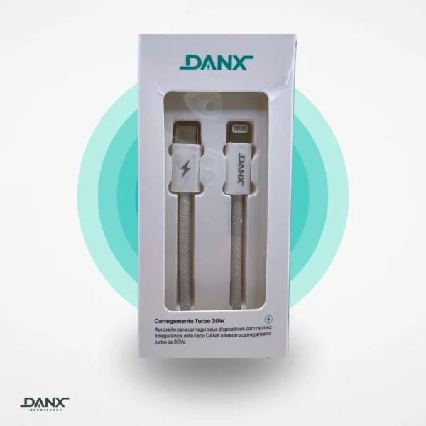 CABO COM 15 MESES DE GARANTIA PARA IPHONE TIPO LIGHTNING TURBO 1.2M DANX DU601L - Imagem 5
