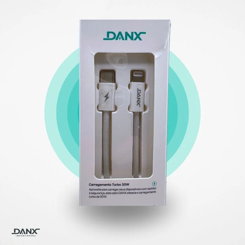CABO COM 15 MESES DE GARANTIA PARA IPHONE TIPO LIGHTNING TURBO 1.2M DANX DU601L - Imagem 5