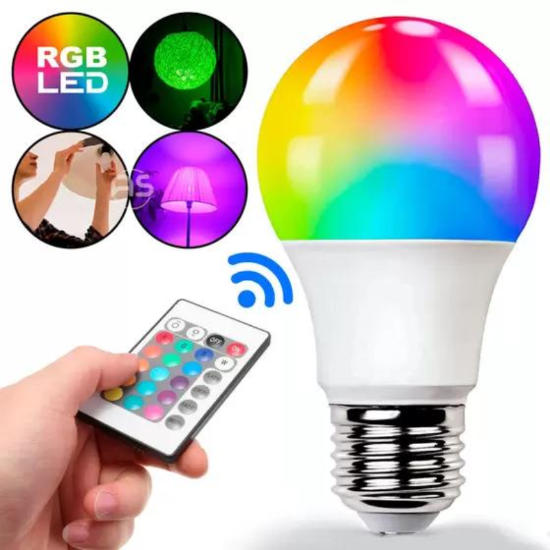 LÂMPADA LED RGB COM CONTROLE REMOTO LUATEK LK-RGB-5W *