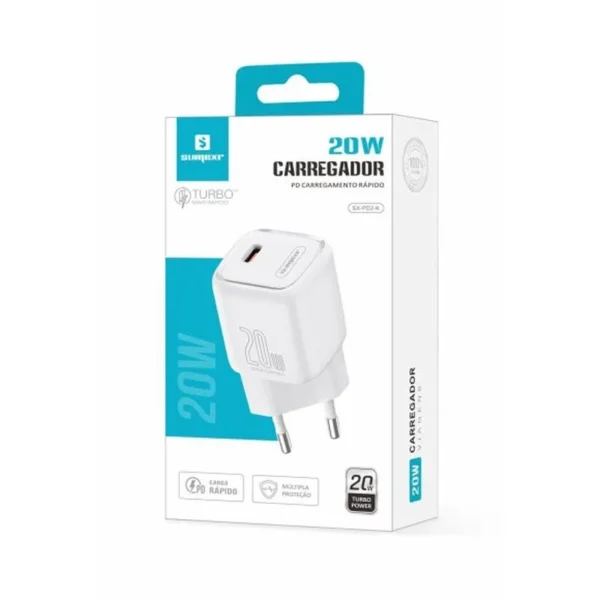 FONTE TIPO C TURBO PARA IPHONE OU ANDROID SUMEXR 20W SX-PD2-K*