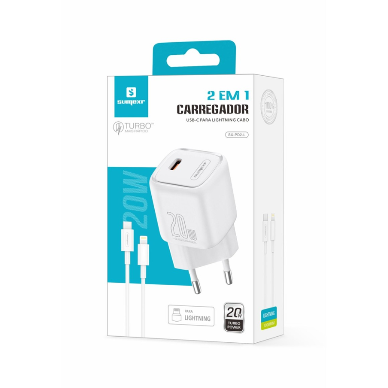 CARREGADOR DE CELULAR USB-C PARA USB-C SUMEXR SX-PD2-C* - Imagem 2
