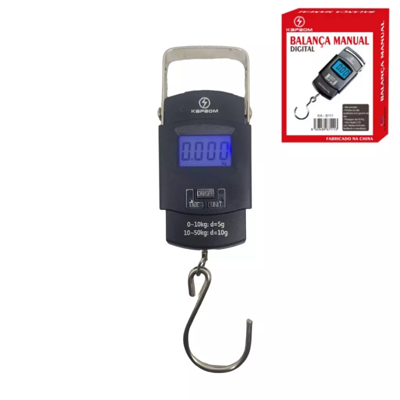 BALANÇA DIGITAL MANUAL COM GANCHO COM PESO DE ATÉ 50KG KAPBOM KA-B111 - Imagem 2