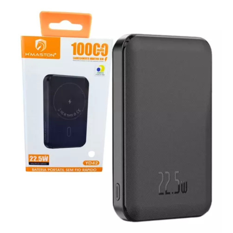 BATERIA PORTÁTIL MAGSAFE TURBO 10000mAh H'MASTON YD42* - Imagem 2