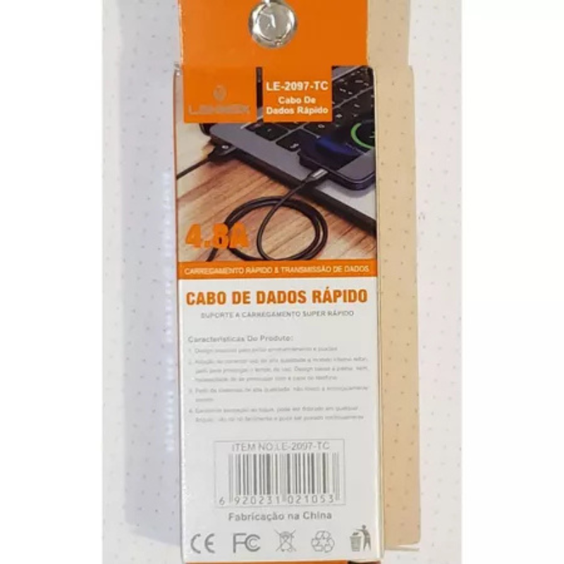 CABO PARA IPHONE 4.8A LEHMOX LE-2097-TC - Imagem 5