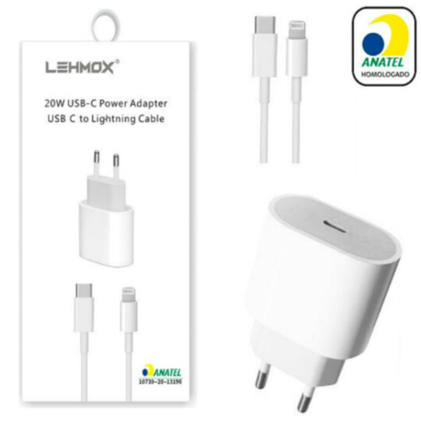 CARREGADOR COMPLETO 25W USB-C PARA LIGHTNING LEHMOX LE-357-3 - Imagem 3