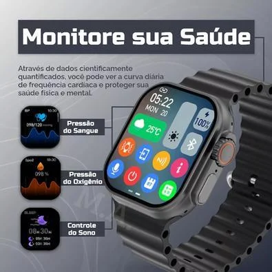 SMARTWATCH MICROWEAR WATCH 9 PLUS PRETO