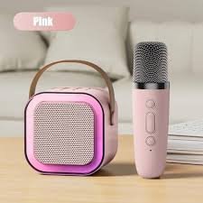 ALTO-FALANTE BLUETOOTH PORTÁTIL K12 - KARAOKÊ COM LED E UM MICROFONE