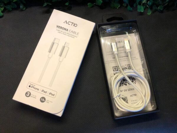 CABO ACTIO VERONA CABLE / LIGHTNING 1.5M BRANCO - Imagem 2
