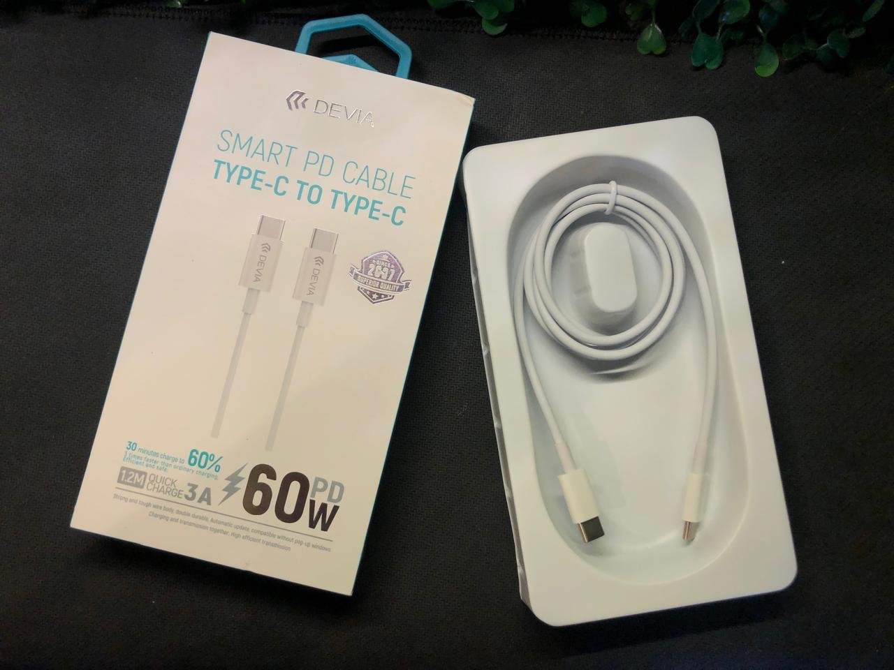 CABO DEVIA SMART PD CABLE C / C 60W WOVEN FAST 3A,1M - Imagem 2