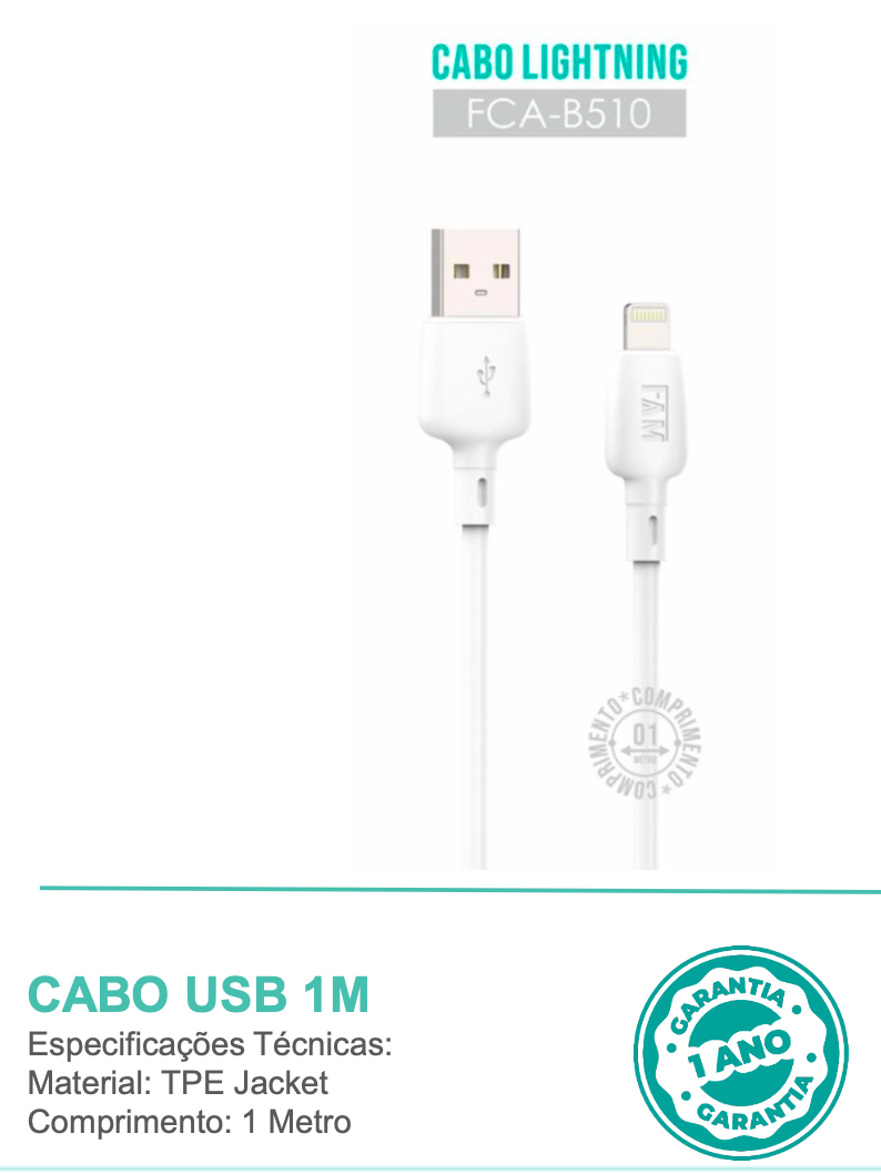 CABO FAM USB / LIGHTNING FCA -B510 1 METRO