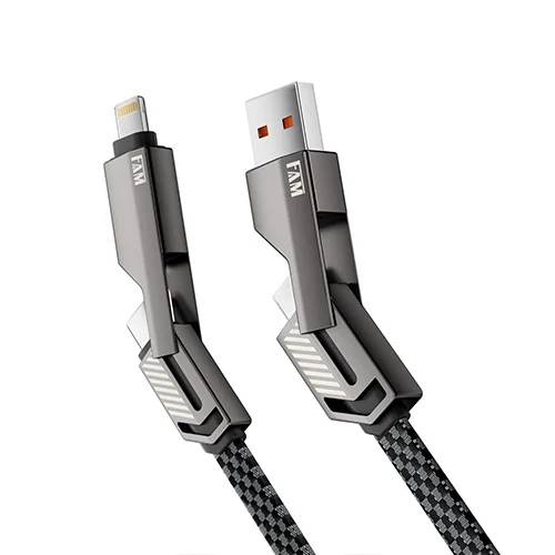 CABO IPHONE TIPO LIGHTNING 1.2M METAL FCA-2204 FAM - Imagem 2