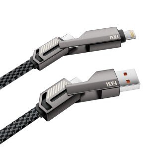 CABO IPHONE TIPO LIGHTNING 1.2M METAL FCA-2204 FAM - Imagem 3