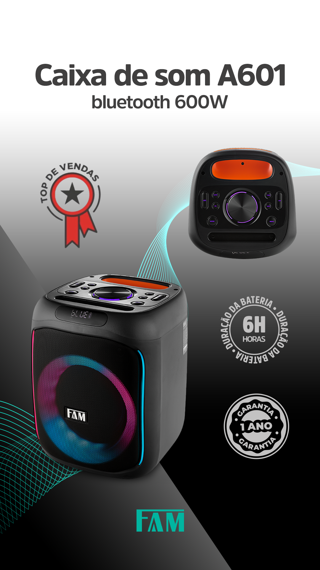 CAIXA DE SOM FAM  A601 600W
